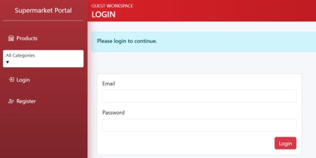 Figure Q1(a) (i) (2): The Login page with a flashed message