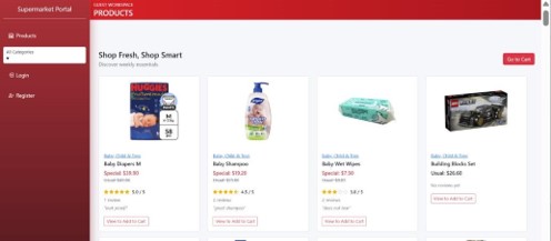Figure Q1(a) (i) (3): The Products page with average rating and review