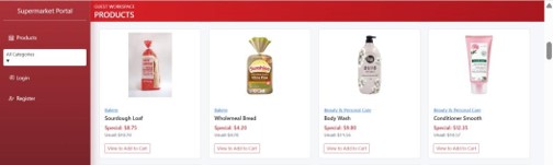 Figure Q1(a) (ii) (1): The category links in the Product page