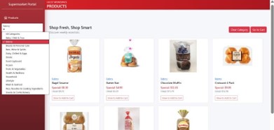 Figure Q1(a) (ii) (2): The Products page for a selected category