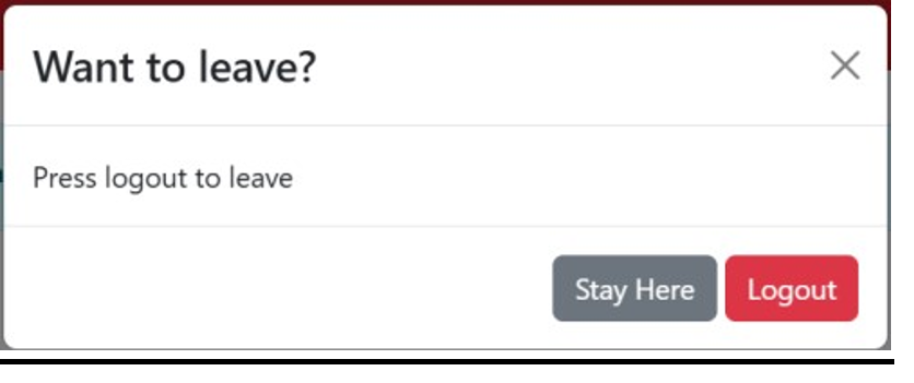 Figure Q1(b) (iii)(1): Logout prompt