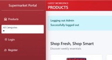Figure Q1(b) (iii)(2) Flashed messages for logout by admin user
